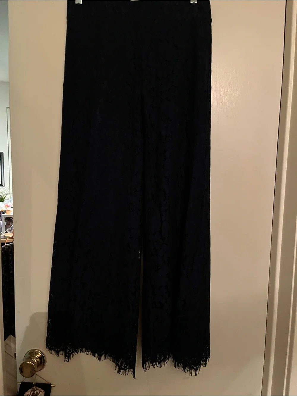 Women’s Navy Lace Wide-Leg Pants, 2x